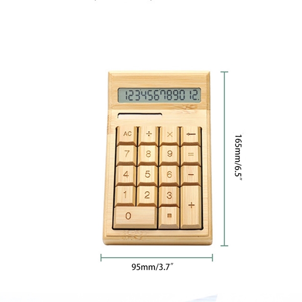 Natural Bamboo Wooden Solar Calculator - Natural Bamboo Wooden Solar Calculator - Image 2 of 8