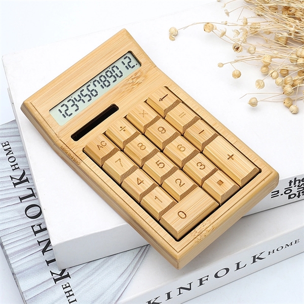 Natural Bamboo Wooden Solar Calculator - Natural Bamboo Wooden Solar Calculator - Image 3 of 8