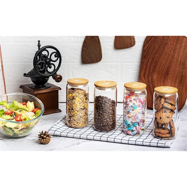 16oz Drinking Glasses with Lid and Straw 4pcs Set - 16oz Drinking Glasses with Lid and Straw 4pcs Set - Image 4 of 6