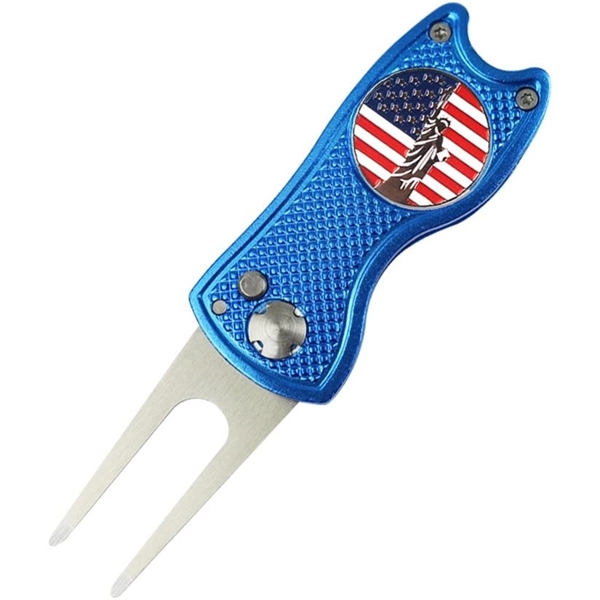 Metal Foldable Divot Tool with Magnetic Ball Marker - Metal Foldable Divot Tool with Magnetic Ball Marker - Image 2 of 2