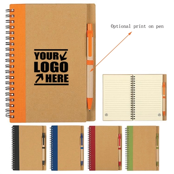 Eco-Inspired Spiral Notebook & Pen - Eco-Inspired Spiral Notebook & Pen - Image 0 of 3