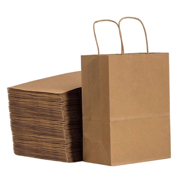 Custom Small Brown Kraft Paper Gift Bag with Handles Bulk - Custom Small Brown Kraft Paper Gift Bag with Handles Bulk - Image 0 of 9