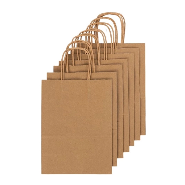 Custom Small Brown Kraft Paper Gift Bag with Handles Bulk - Custom Small Brown Kraft Paper Gift Bag with Handles Bulk - Image 3 of 9