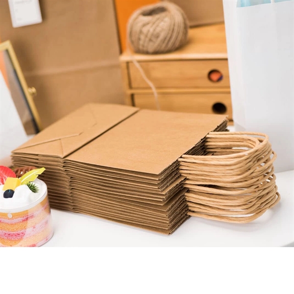 Custom Small Brown Kraft Paper Gift Bag with Handles Bulk - Custom Small Brown Kraft Paper Gift Bag with Handles Bulk - Image 6 of 9