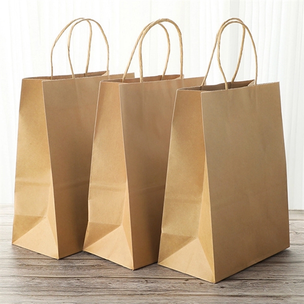 Custom Small Brown Kraft Paper Gift Bag with Handles Bulk - Custom Small Brown Kraft Paper Gift Bag with Handles Bulk - Image 8 of 9