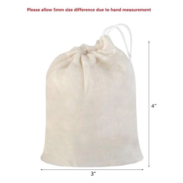 Custom Drawstring Natural Cotton Reusable Muslin Bag - Custom Drawstring Natural Cotton Reusable Muslin Bag - Image 5 of 11