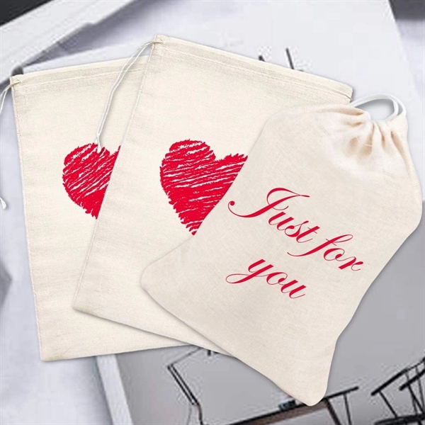 Custom Drawstring Natural Cotton Reusable Muslin Bag - Custom Drawstring Natural Cotton Reusable Muslin Bag - Image 9 of 11