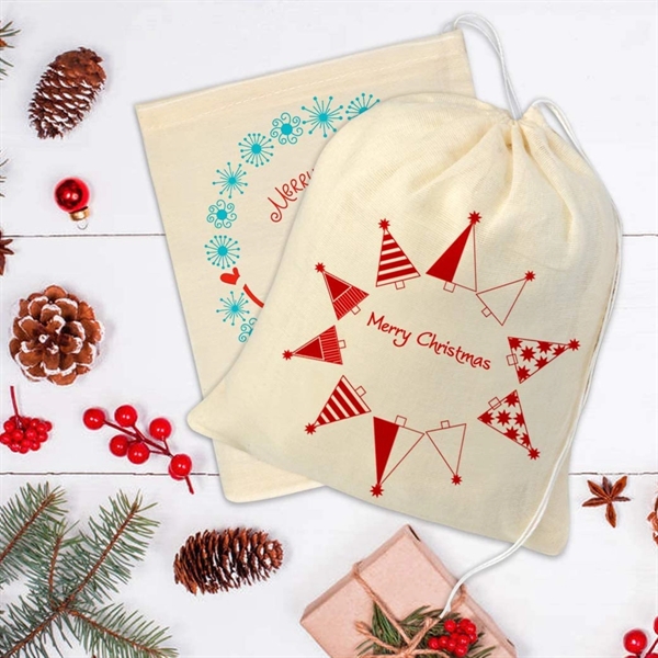Custom Drawstring Natural Cotton Reusable Muslin Bag - Custom Drawstring Natural Cotton Reusable Muslin Bag - Image 10 of 11