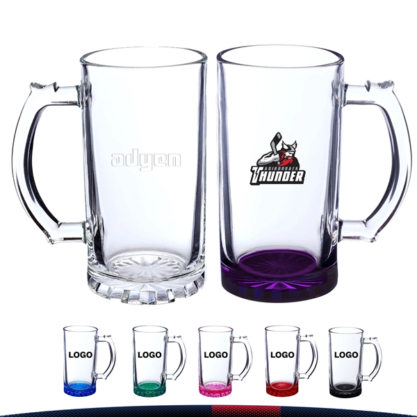 16 oz. Multicolored Bottom Beer Glasses - 16 oz. Multicolored Bottom Beer Glasses - Image 0 of 9