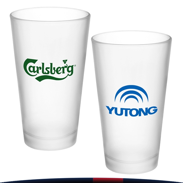 16 oz. Flimble Frosted Pint Glasses - 16 oz. Flimble Frosted Pint Glasses - Image 0 of 3