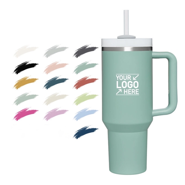 Classic 40oz Tumbler with Handle Lid and Straw - Classic 40oz Tumbler with Handle Lid and Straw - Image 0 of 5