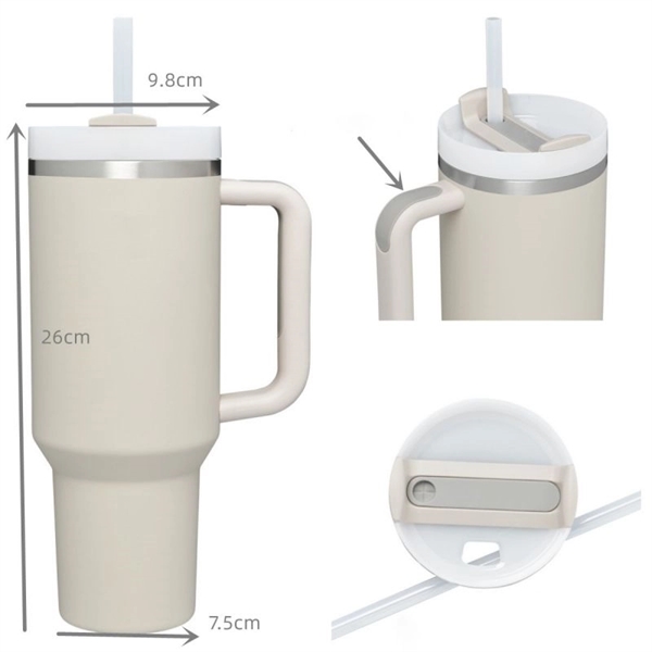 Classic 40oz Tumbler with Handle Lid and Straw - Classic 40oz Tumbler with Handle Lid and Straw - Image 3 of 5