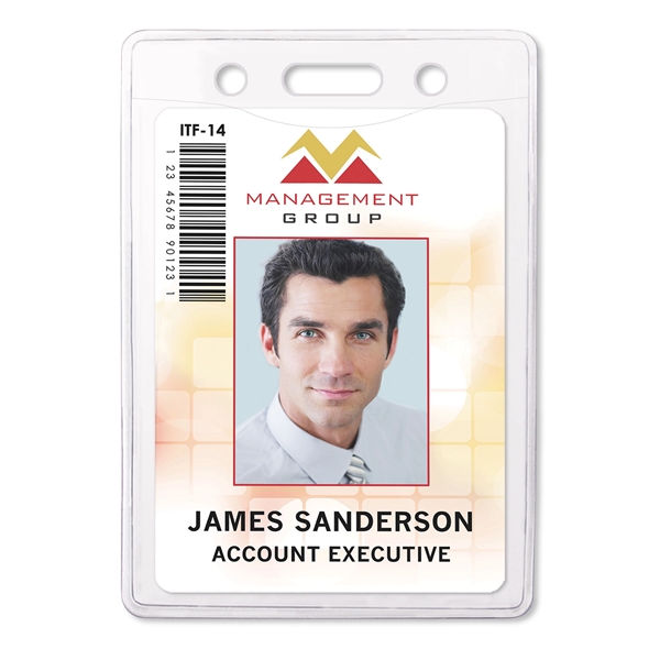 PureClear™ Vertical Credit-Card Size PVC-Free Badge Holder - PureClear™ Vertical Credit-Card Size PVC-Free Badge Holder - Image 1 of 2