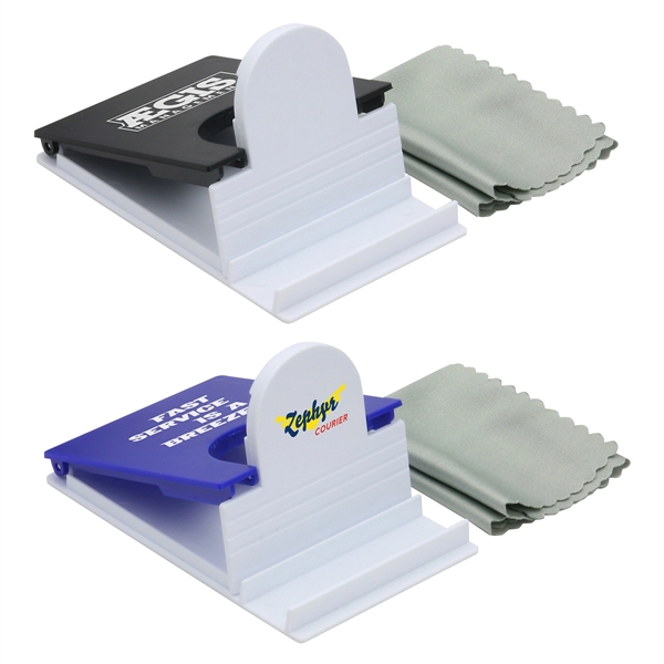 5" x 5" Microfiber Cloth with Phone Holder
