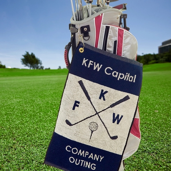 Custom WOVEN Golf Towel (16"x 24"), Made in USA - Custom WOVEN Golf Towel (16"x 24"), Made in USA - Image 0 of 6