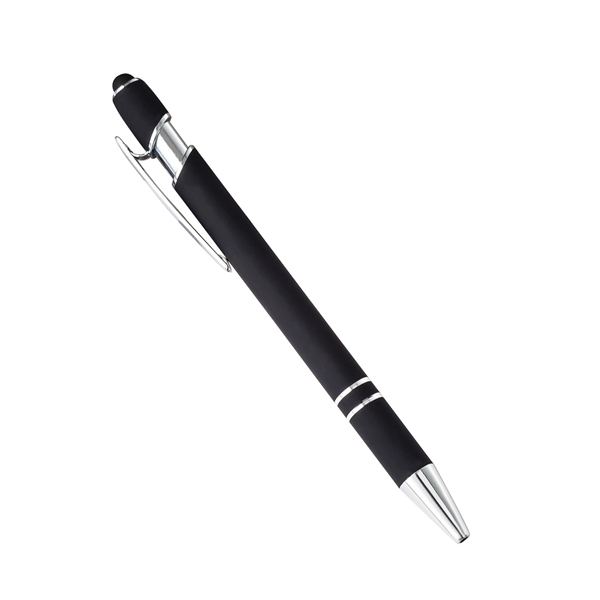 Rubberized Metal Ballpoint pen with Stylus - Rubberized Metal Ballpoint pen with Stylus - Image 2 of 10