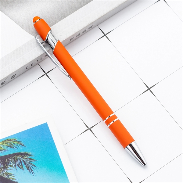 Rubberized Metal Ballpoint pen with Stylus - Rubberized Metal Ballpoint pen with Stylus - Image 6 of 10