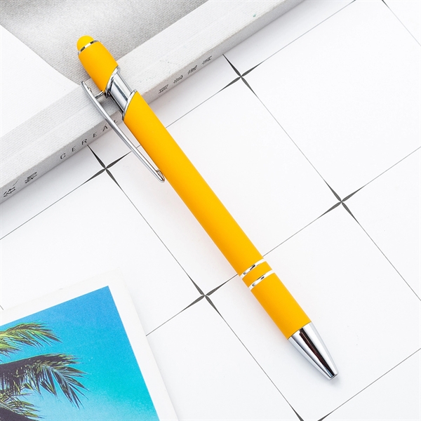 Rubberized Metal Ballpoint pen with Stylus - Rubberized Metal Ballpoint pen with Stylus - Image 7 of 10