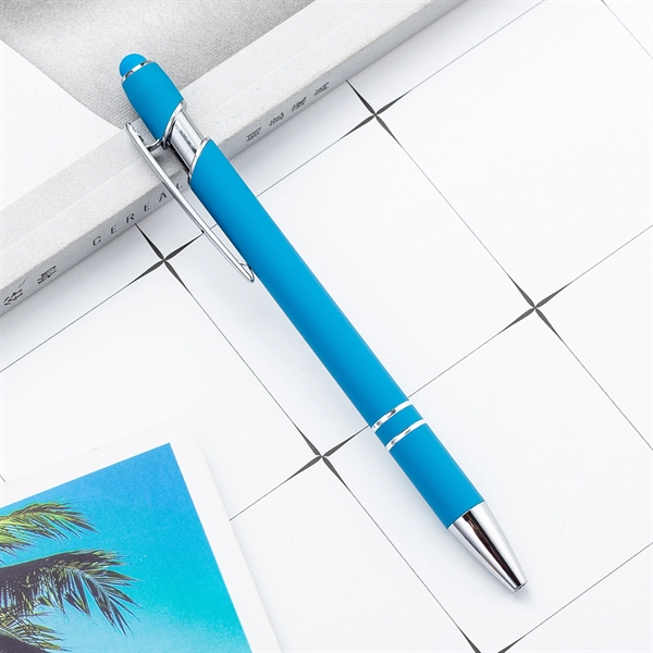 Rubberized Metal Ballpoint pen with Stylus - Rubberized Metal Ballpoint pen with Stylus - Image 8 of 10
