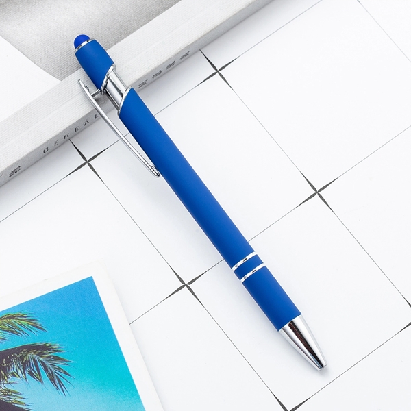Rubberized Metal Ballpoint pen with Stylus - Rubberized Metal Ballpoint pen with Stylus - Image 9 of 10