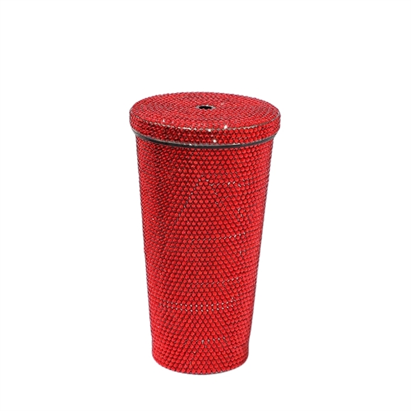 16.9 oz Studded Stainless Steel Tumbler With Lid and Straw - 16.9 oz Studded Stainless Steel Tumbler With Lid and Straw - Image 6 of 9