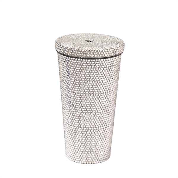 16.9 oz Studded Stainless Steel Tumbler With Lid and Straw - 16.9 oz Studded Stainless Steel Tumbler With Lid and Straw - Image 7 of 9