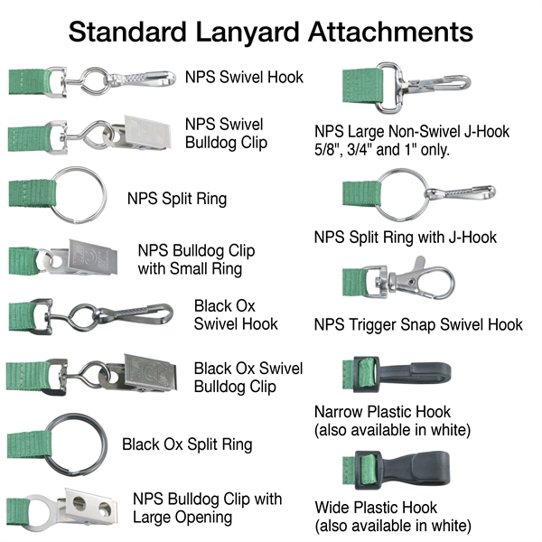 1" Custom Silkscreen Lanyards, Flat Ribbed Polyester - 1" Custom Silkscreen Lanyards, Flat Ribbed Polyester - Image 5 of 10