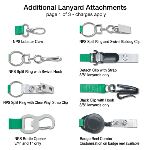 1" Custom Silkscreen Lanyards, Flat Ribbed Polyester - 1" Custom Silkscreen Lanyards, Flat Ribbed Polyester - Image 6 of 10