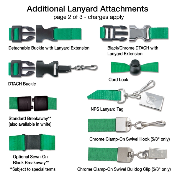 1" Custom Silkscreen Lanyards, Flat Ribbed Polyester - 1" Custom Silkscreen Lanyards, Flat Ribbed Polyester - Image 7 of 10