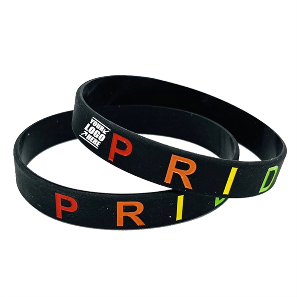 Rainbow Color Silicone Wristband for LGBTQ Gift - Rainbow Color Silicone Wristband for LGBTQ Gift - Image 0 of 2