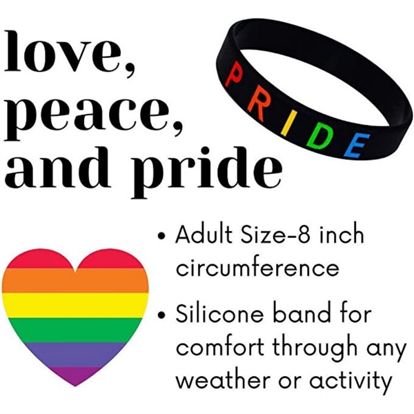 Rainbow Color Silicone Wristband for LGBTQ Gift - Rainbow Color Silicone Wristband for LGBTQ Gift - Image 1 of 2
