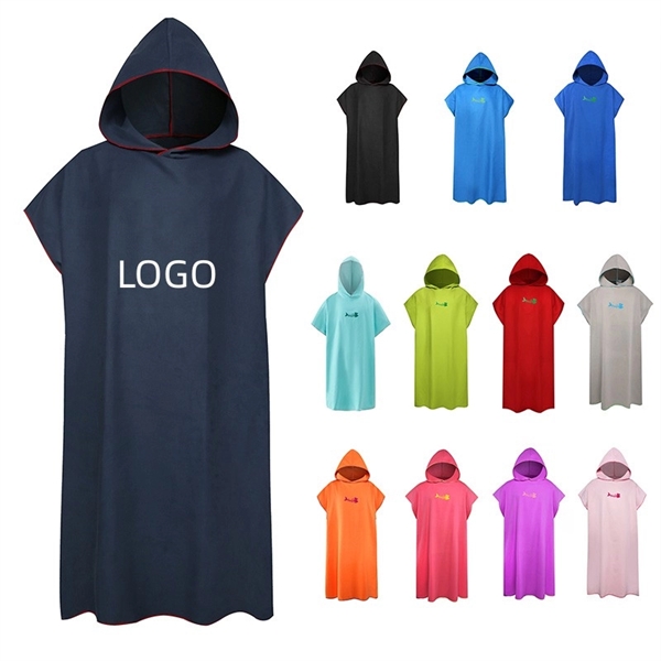 Microfiber Bath Robe Poncho with Hood - Microfiber Bath Robe Poncho with Hood - Image 0 of 5