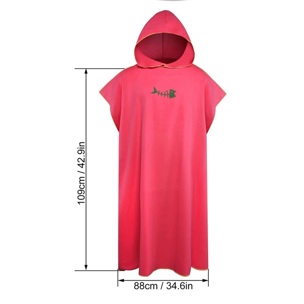 Microfiber Bath Robe Poncho with Hood - Microfiber Bath Robe Poncho with Hood - Image 4 of 5