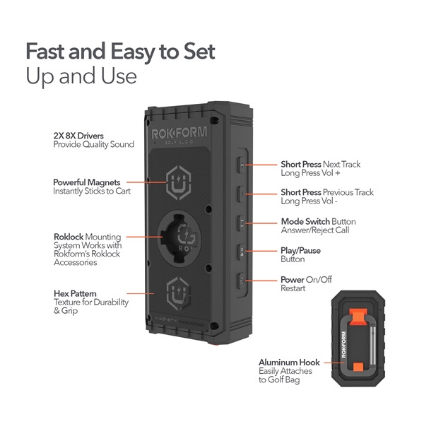 G-ROK Golf Speaker - IN STOCK 7 day turn around - G-ROK Golf Speaker - IN STOCK 7 day turn around - Image 5 of 6