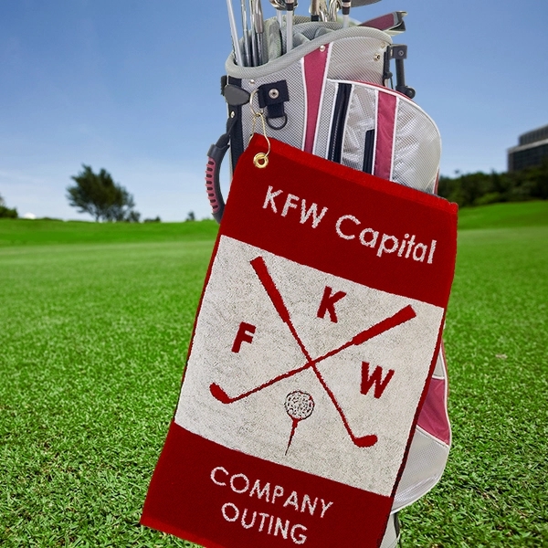 Custom WOVEN Golf Towel (16"x 19"), Made in USA - Custom WOVEN Golf Towel (16"x 19"), Made in USA - Image 0 of 1