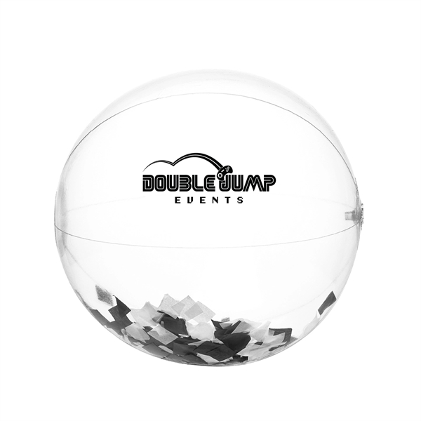 16" Black and White Confetti Beach Ball - 16" Black and White Confetti Beach Ball - Image 2 of 3