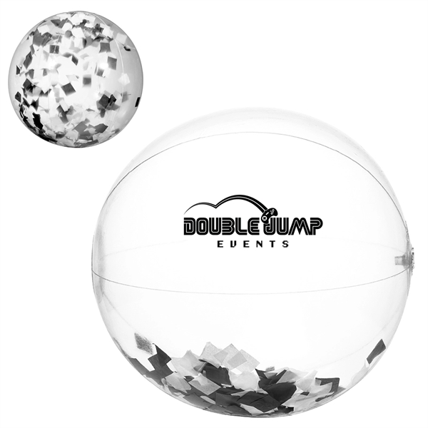 16" Black and White Confetti Beach Ball - 16" Black and White Confetti Beach Ball - Image 3 of 3