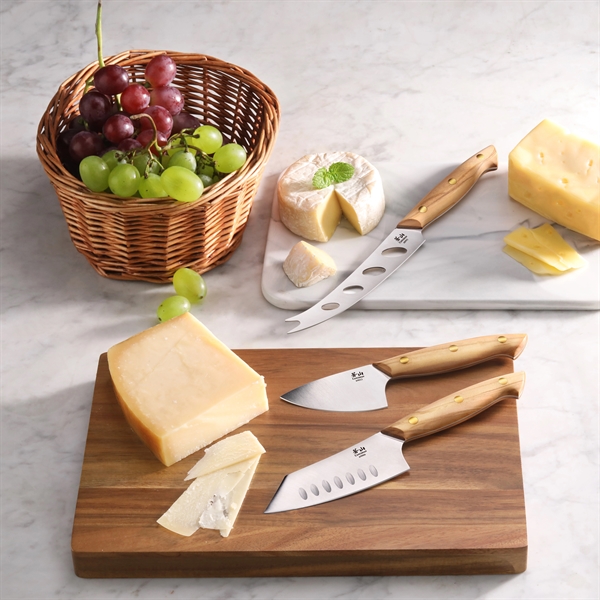 Cangshan 3-Piece Olive Wood Cheese Knife Set w/Cheese Board - Cangshan 3-Piece Olive Wood Cheese Knife Set w/Cheese Board - Image 5 of 9