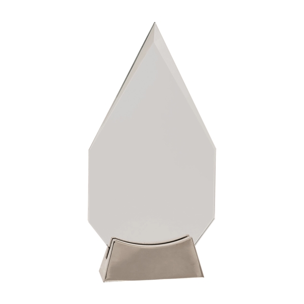 9 1/4" Clear Diamond Platinum Glass Award w/ Metal Base - 9 1/4" Clear Diamond Platinum Glass Award w/ Metal Base - Image 1 of 2