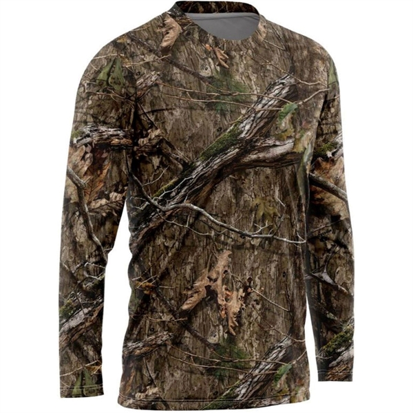 Mossy Oak® Men's. Polyester Interlock Long Sleeve T-Shirt - Mossy Oak® Men's. Polyester Interlock Long Sleeve T-Shirt - Image 2 of 4