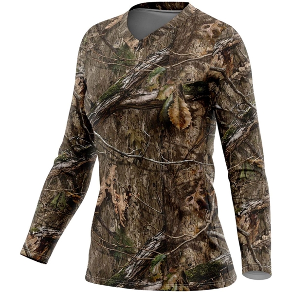 Mossy Oak® Women's Polyester Interlock Long Sleeve T-Shirt - Mossy Oak® Women's Polyester Interlock Long Sleeve T-Shirt - Image 0 of 3