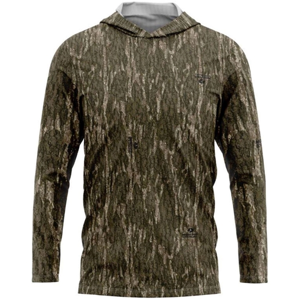 Mossy Oak® Men's 4.4 Oz. Polyester Interlock Hooded T-Shirt - Mossy Oak® Men's 4.4 Oz. Polyester Interlock Hooded T-Shirt - Image 0 of 1