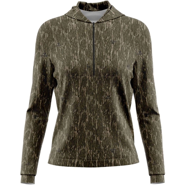 Mossy Oak® Women's. Polyester Interlock Half Zip Hoodie - Mossy Oak® Women's. Polyester Interlock Half Zip Hoodie - Image 3 of 4