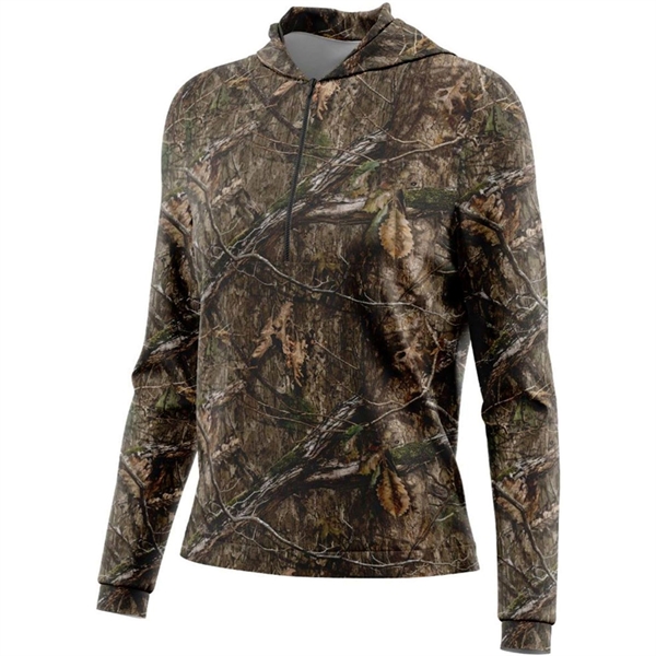 Mossy Oak® Women's. Polyester Interlock Half Zip Hoodie - Mossy Oak® Women's. Polyester Interlock Half Zip Hoodie - Image 4 of 4