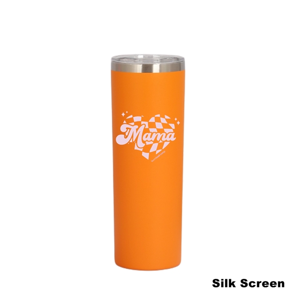20 oz Power Coating Skinny Tumbler with Straw and Lid - 20 oz Power Coating Skinny Tumbler with Straw and Lid - Image 1 of 27