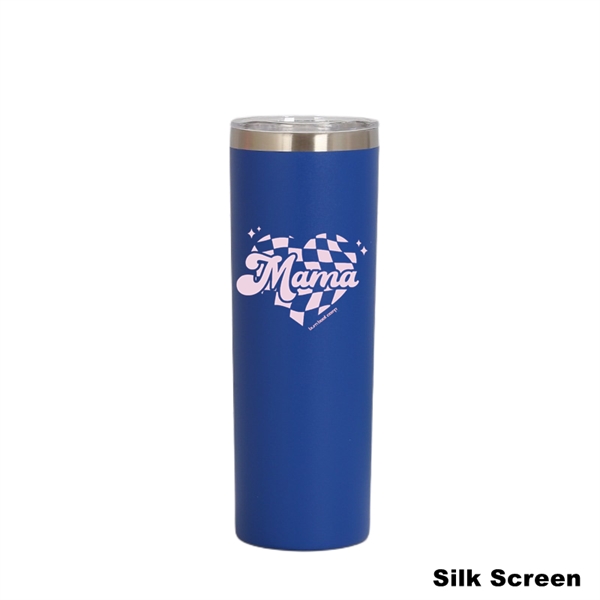 20 oz Power Coating Skinny Tumbler with Straw and Lid - 20 oz Power Coating Skinny Tumbler with Straw and Lid - Image 4 of 27