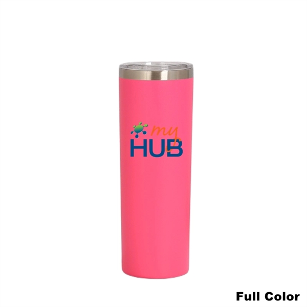20 oz Power Coating Skinny Tumbler with Straw and Lid - 20 oz Power Coating Skinny Tumbler with Straw and Lid - Image 10 of 27