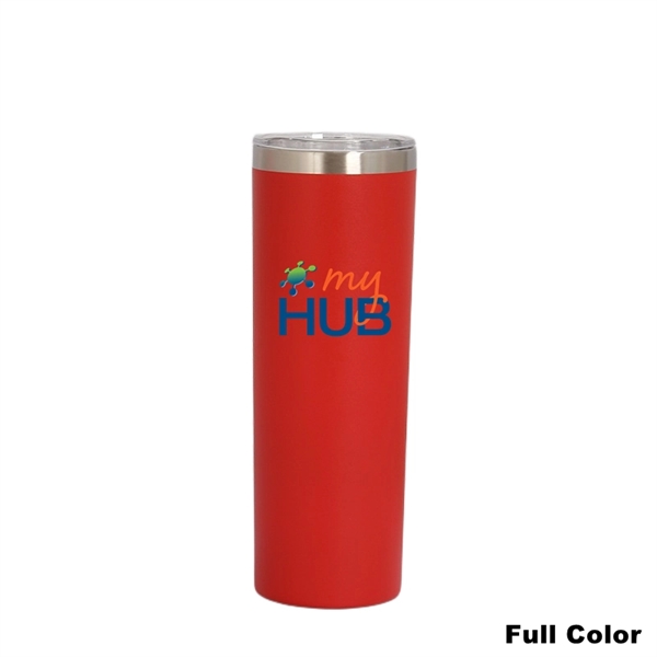 20 oz Power Coating Skinny Tumbler with Straw and Lid - 20 oz Power Coating Skinny Tumbler with Straw and Lid - Image 12 of 27