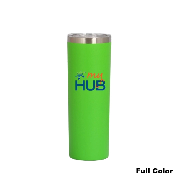 20 oz Power Coating Skinny Tumbler with Straw and Lid - 20 oz Power Coating Skinny Tumbler with Straw and Lid - Image 14 of 27