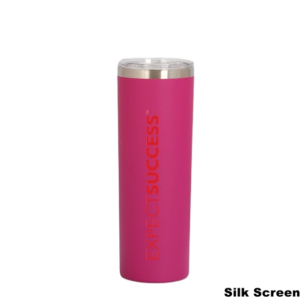 20 oz Power Coating Skinny Tumbler with Straw and Lid - 20 oz Power Coating Skinny Tumbler with Straw and Lid - Image 20 of 27